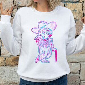 Col Reb mascot Ole Miss Gildan crewneck sweatshirt white